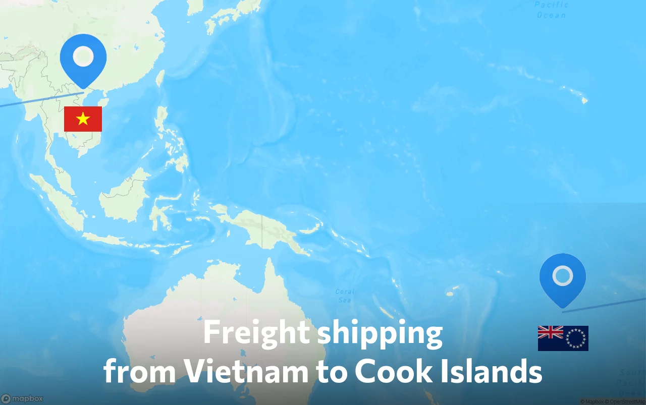 Shipping route from Vietnam to Cook Islands
