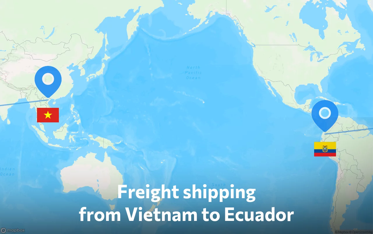 Shipping route from Vietnam to Ecuador