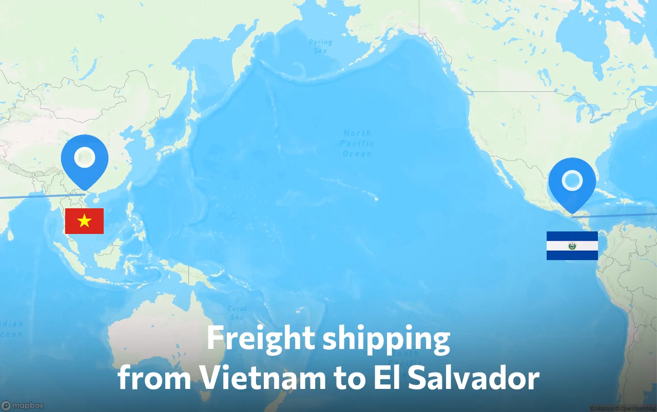 Shipping route from Vietnam to El Salvador