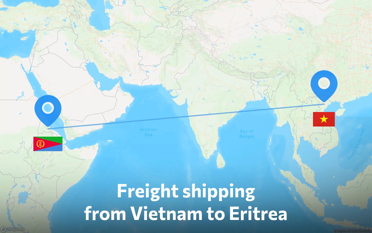 Shipping route from Vietnam to Eritrea