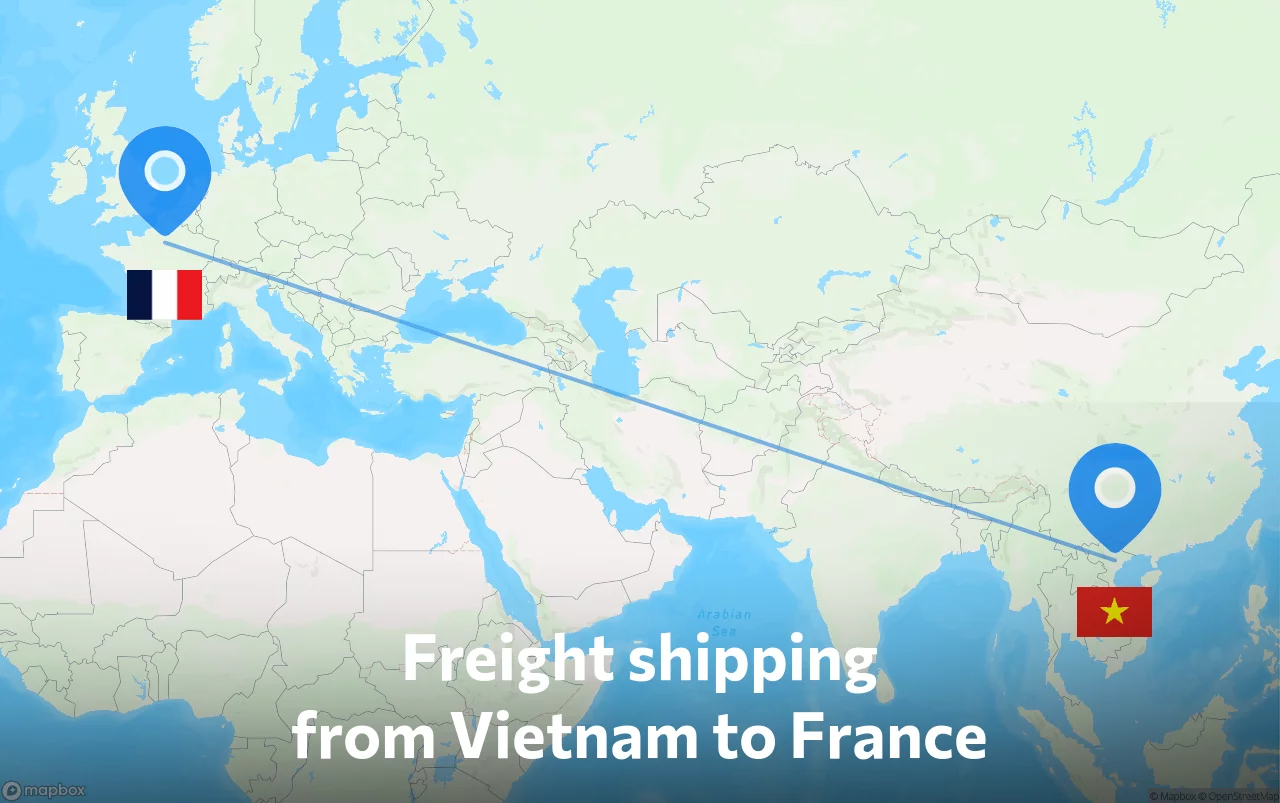 Shipping route from Vietnam to France