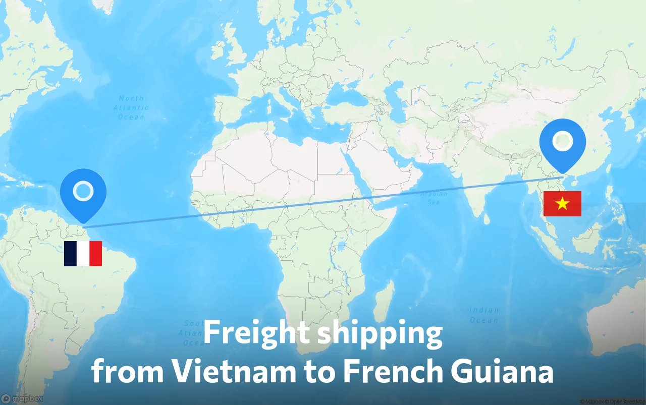 Shipping route from Vietnam to French Guiana