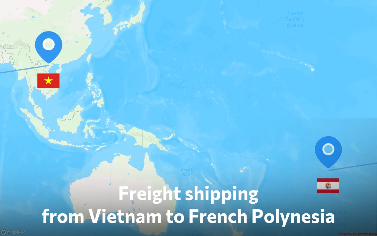 Shipping route from Vietnam to French Polynesia