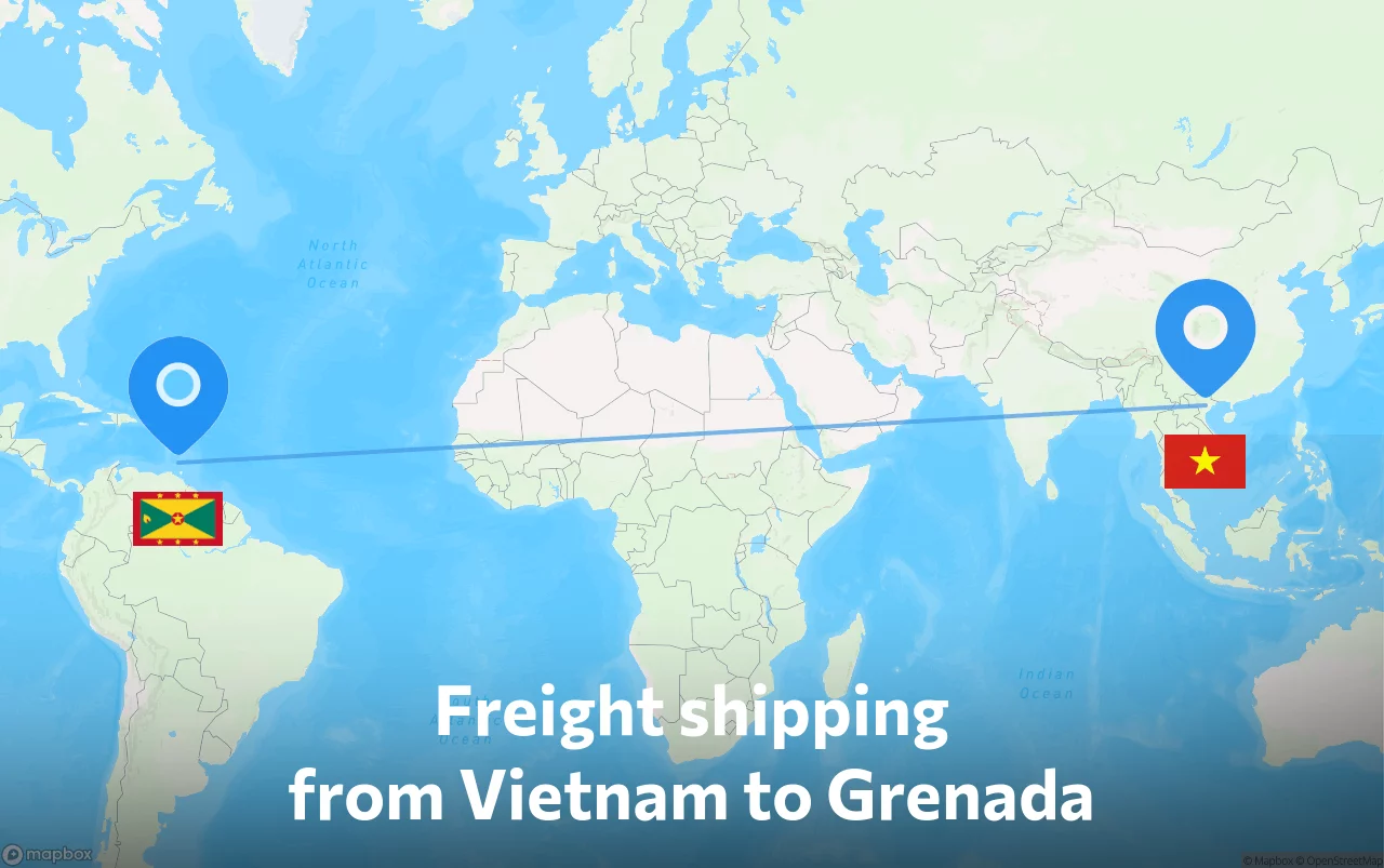 Shipping route from Vietnam to Grenada