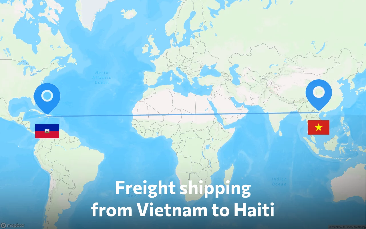 Shipping route from Vietnam to Haiti