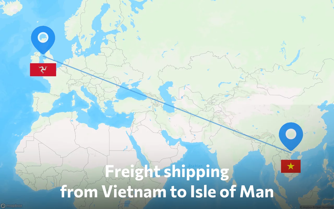 Shipping route from Vietnam to Isle of Man