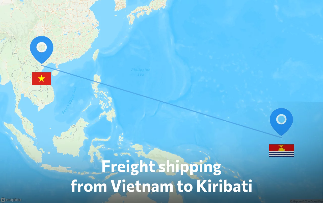 Shipping route from Vietnam to Kiribati