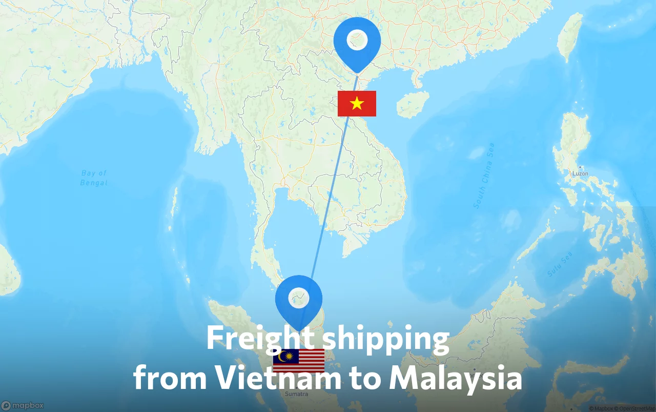 Shipping route from Vietnam to Malaysia