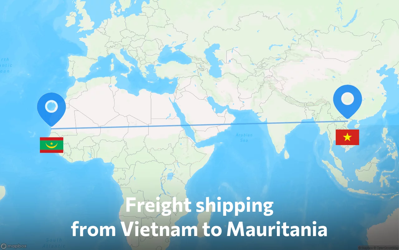 Shipping route from Vietnam to Mauritania