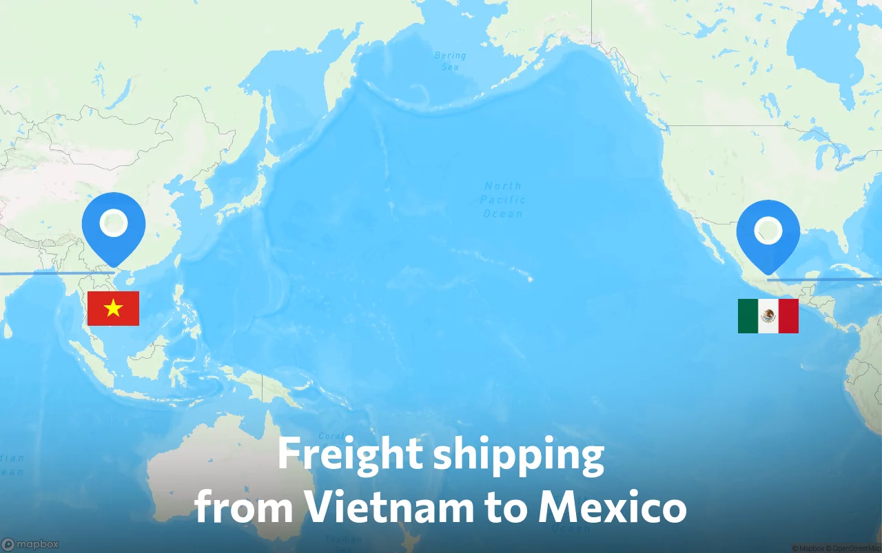 Shipping route from Vietnam to Mexico