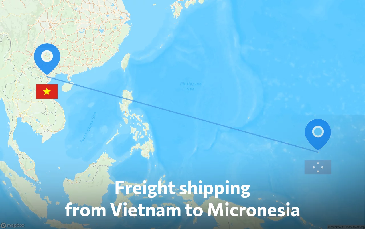 Shipping route from Vietnam to Micronesia