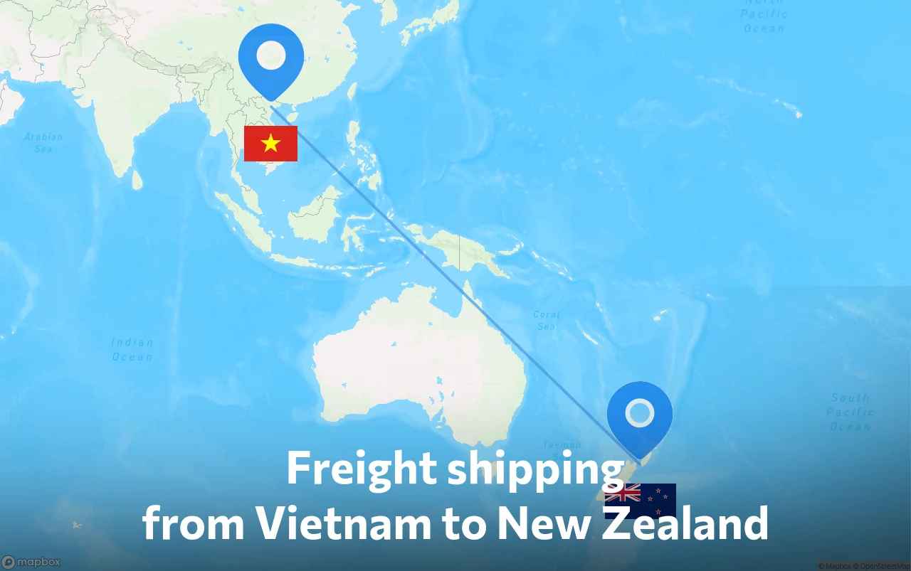 Shipping route from Vietnam to New Zealand
