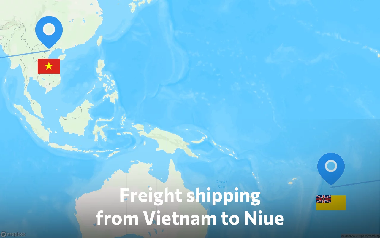 Shipping route from Vietnam to Niue