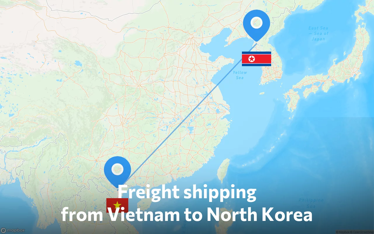 Shipping route from Vietnam to North Korea