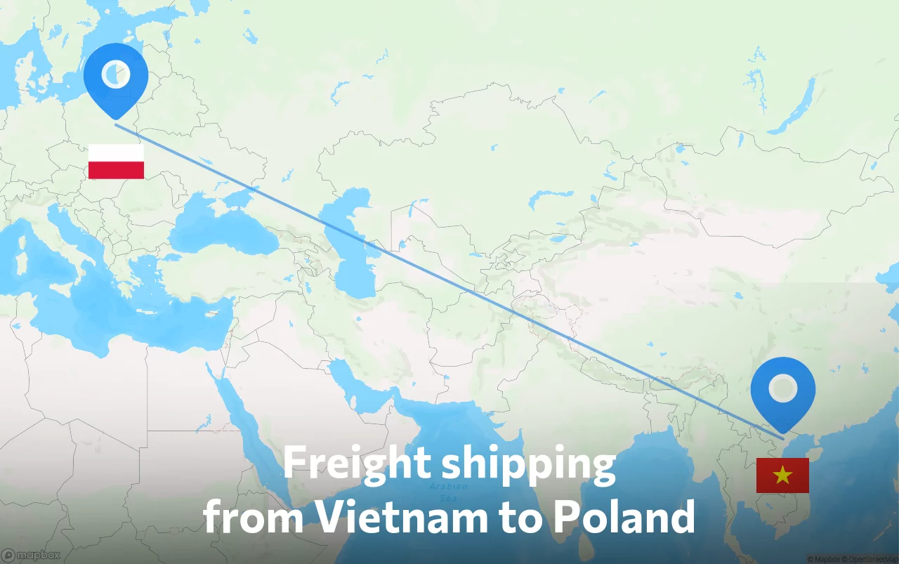 Shipping route from Vietnam to Poland