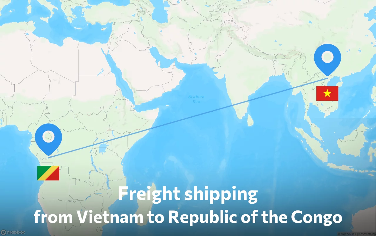 Shipping route from Vietnam to Republic of the Congo