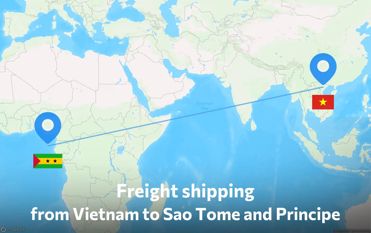 Shipping route from Vietnam to Sao Tome and Principe