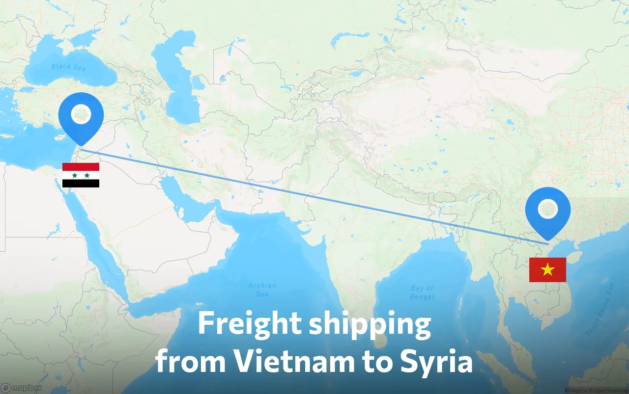 Shipping route from Vietnam to Syria
