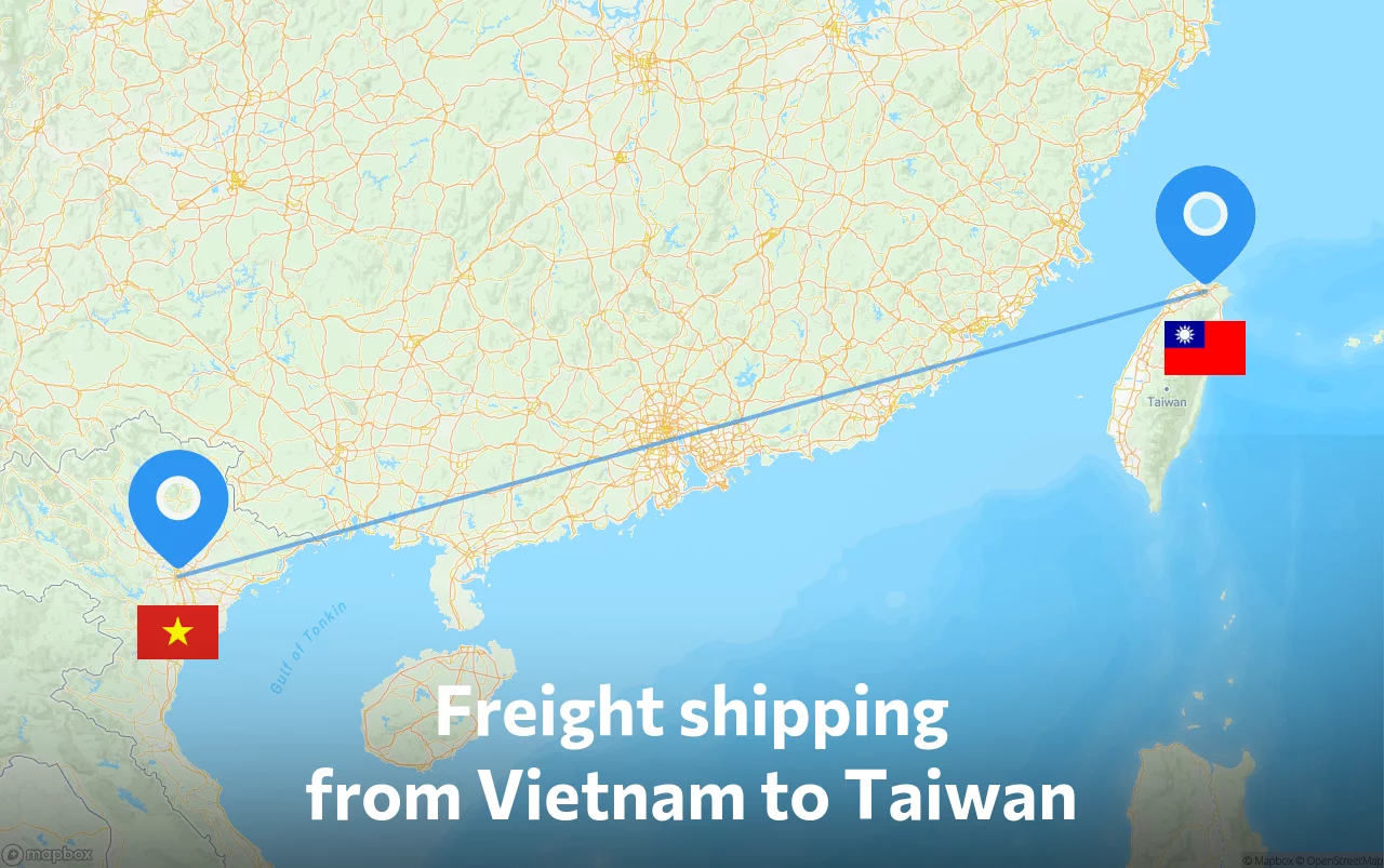 Shipping route from Vietnam to Taiwan