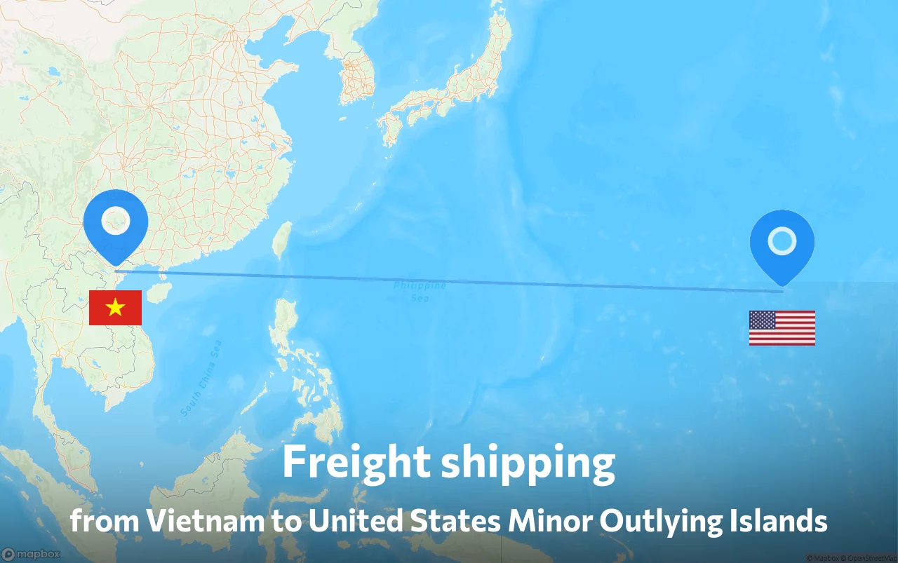 Shipping route from Vietnam to United States Minor Outlying Islands