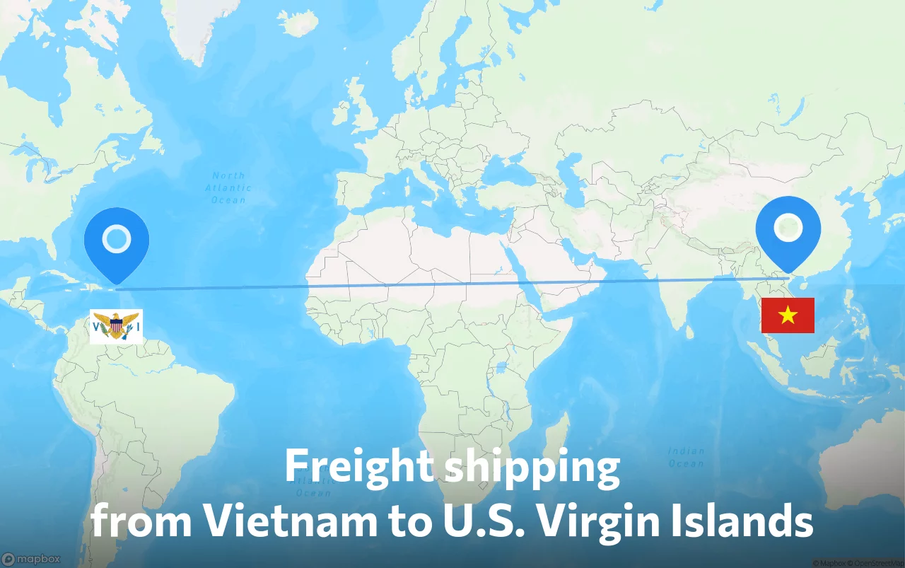 Shipping route from Vietnam to U.S. Virgin Islands