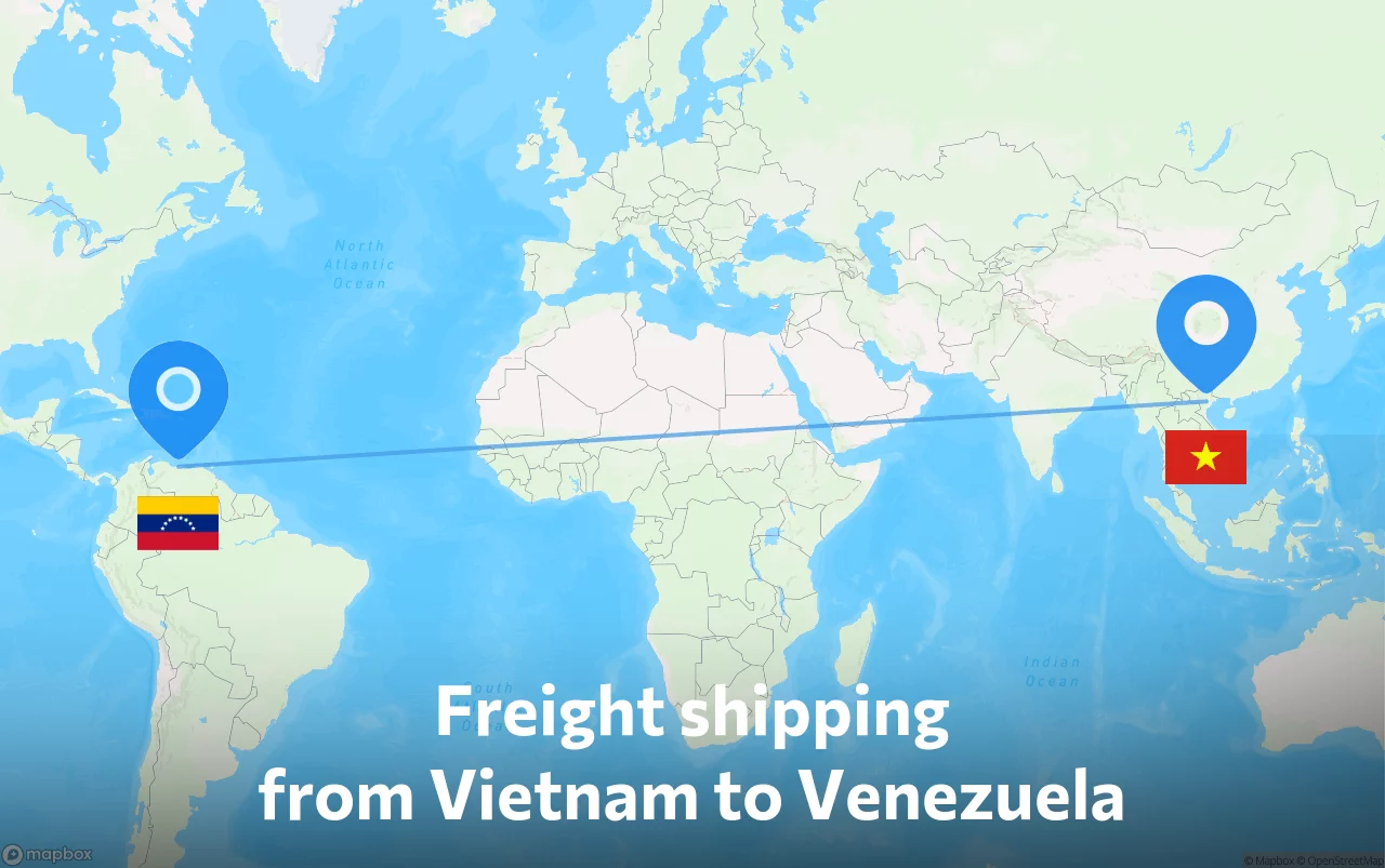 Shipping route from Vietnam to Venezuela