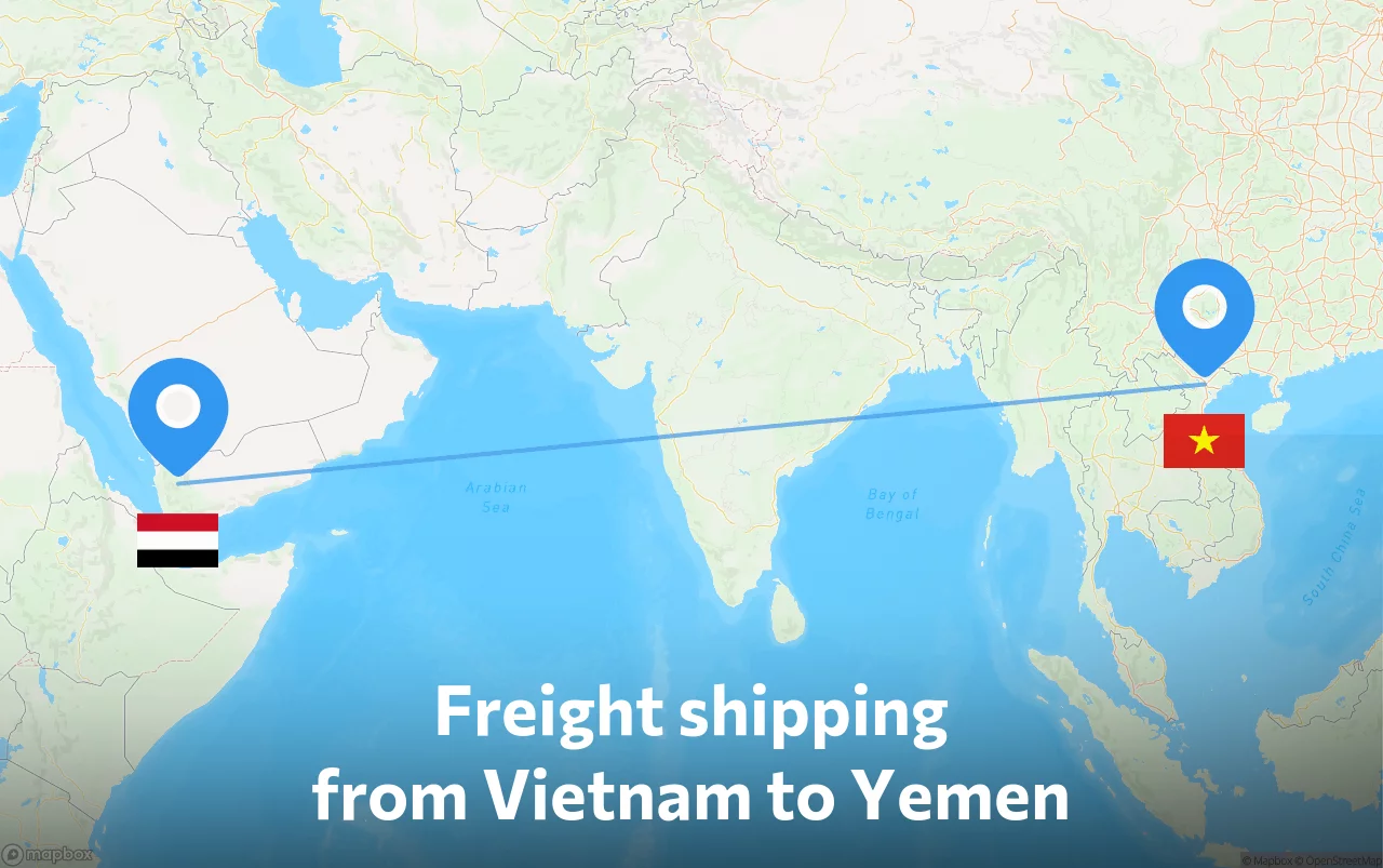 Shipping route from Vietnam to Yemen