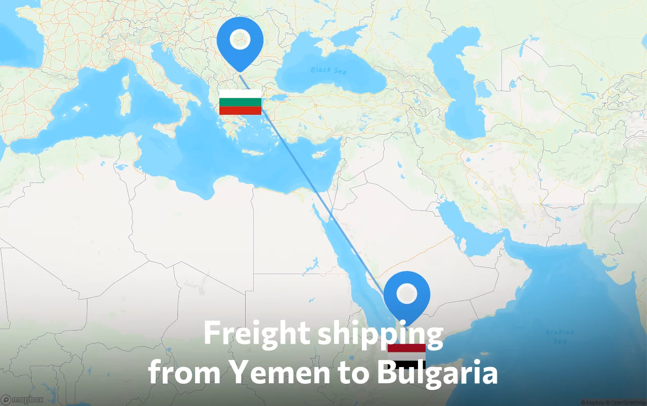 Shipping route from Yemen to Bulgaria