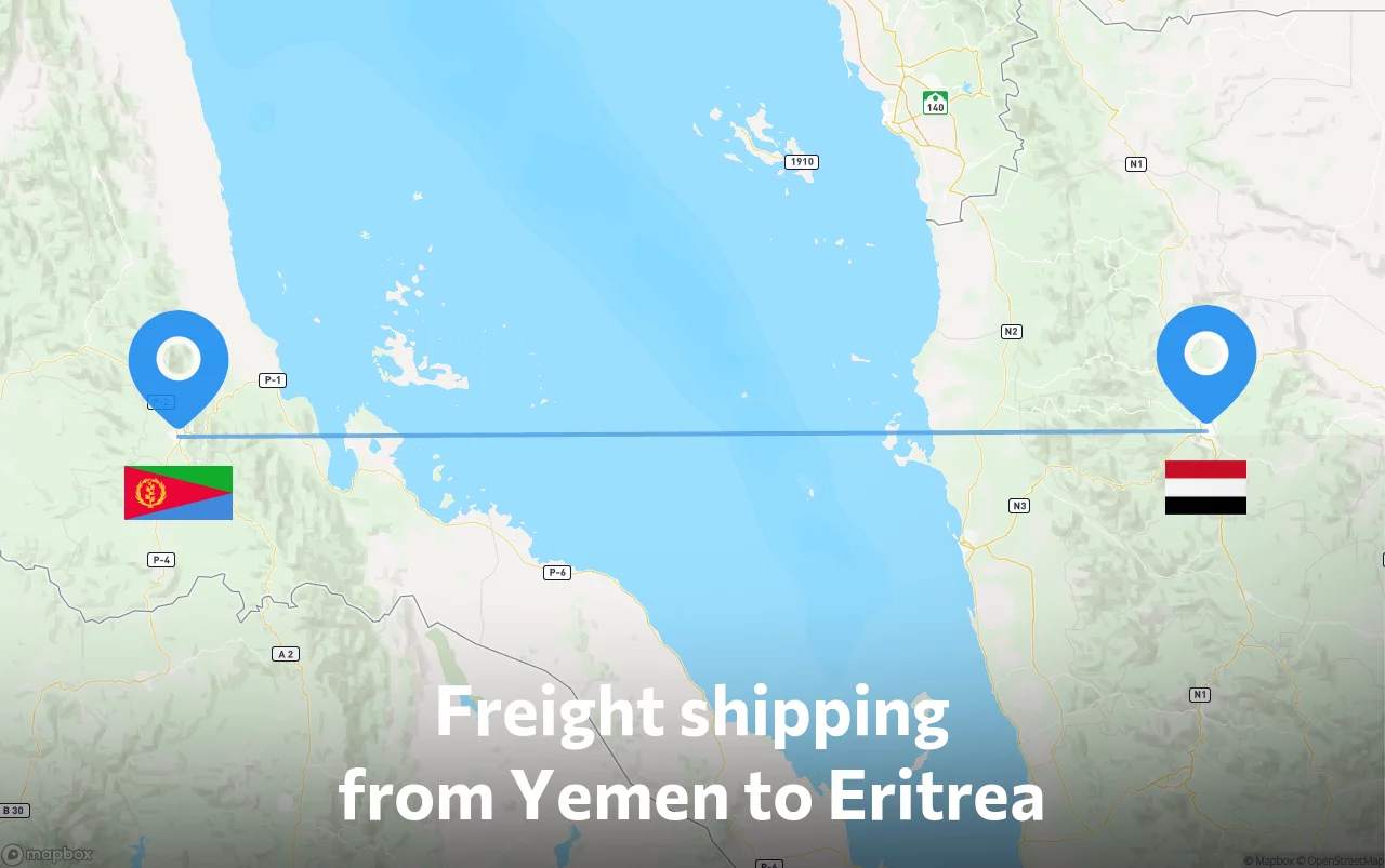 Shipping route from Yemen to Eritrea