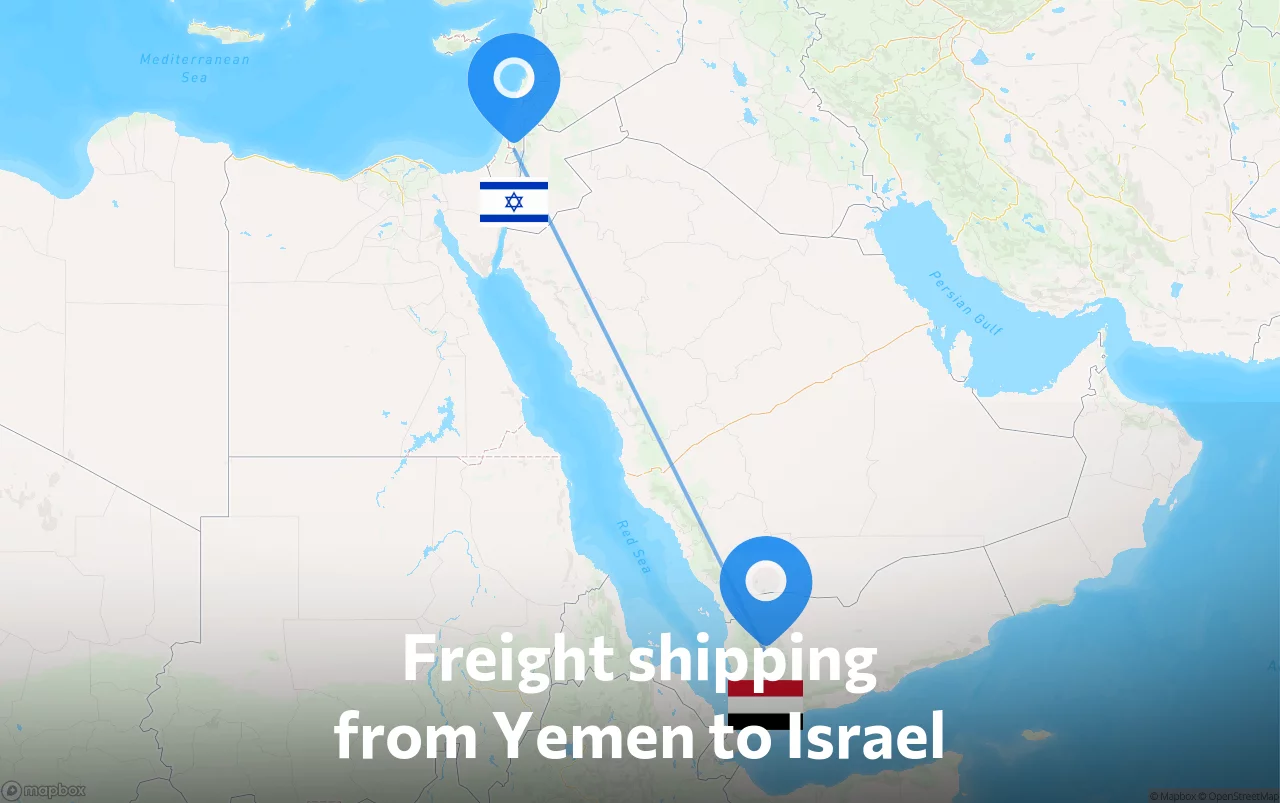Shipping route from Yemen to Israel