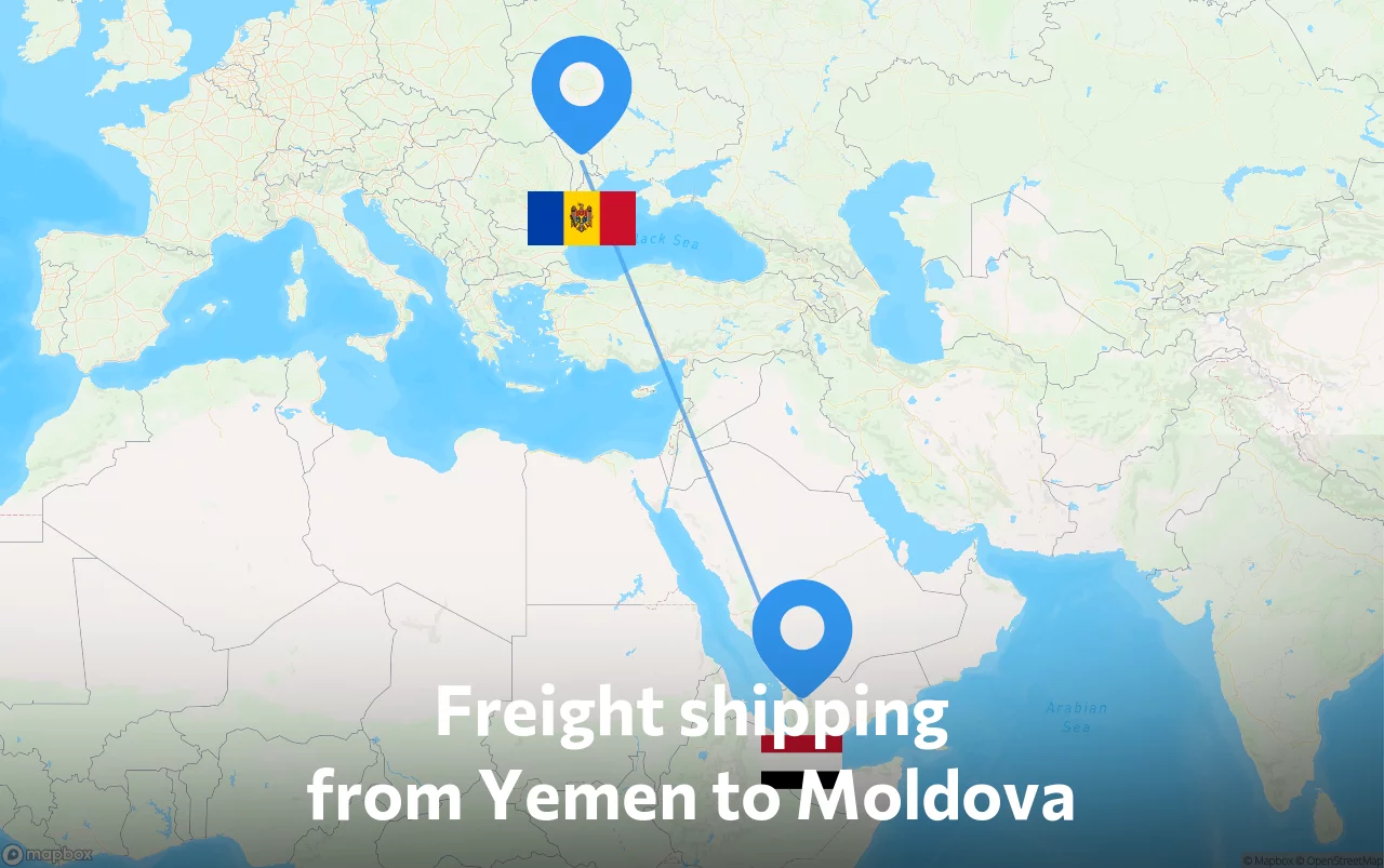 Shipping route from Yemen to Moldova