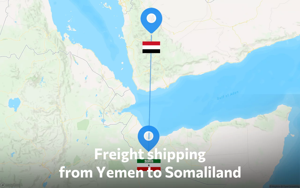Shipping route from Yemen to Somaliland