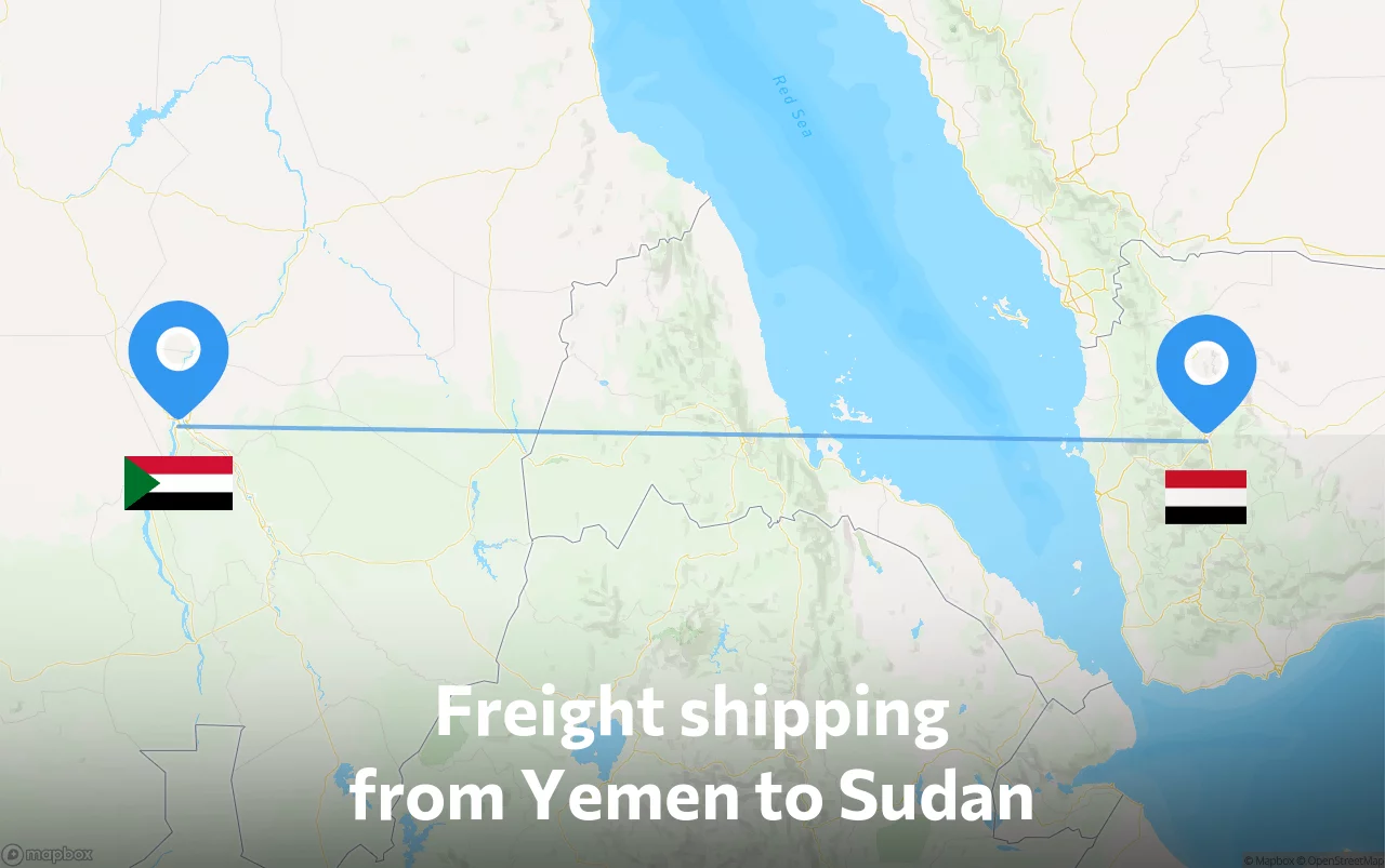 Shipping route from Yemen to Sudan