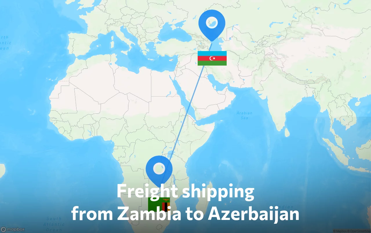 Shipping route from Zambia to Azerbaijan