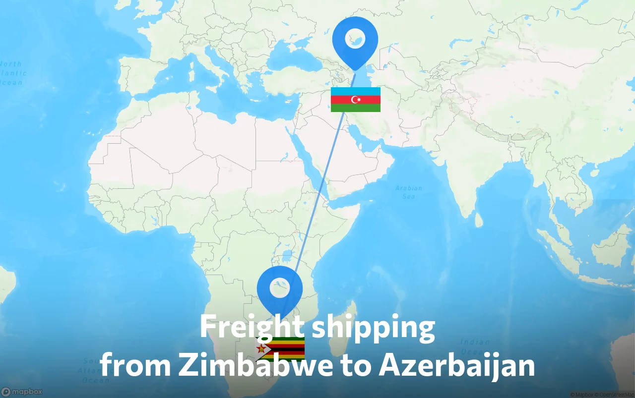 Shipping route from Zimbabwe to Azerbaijan
