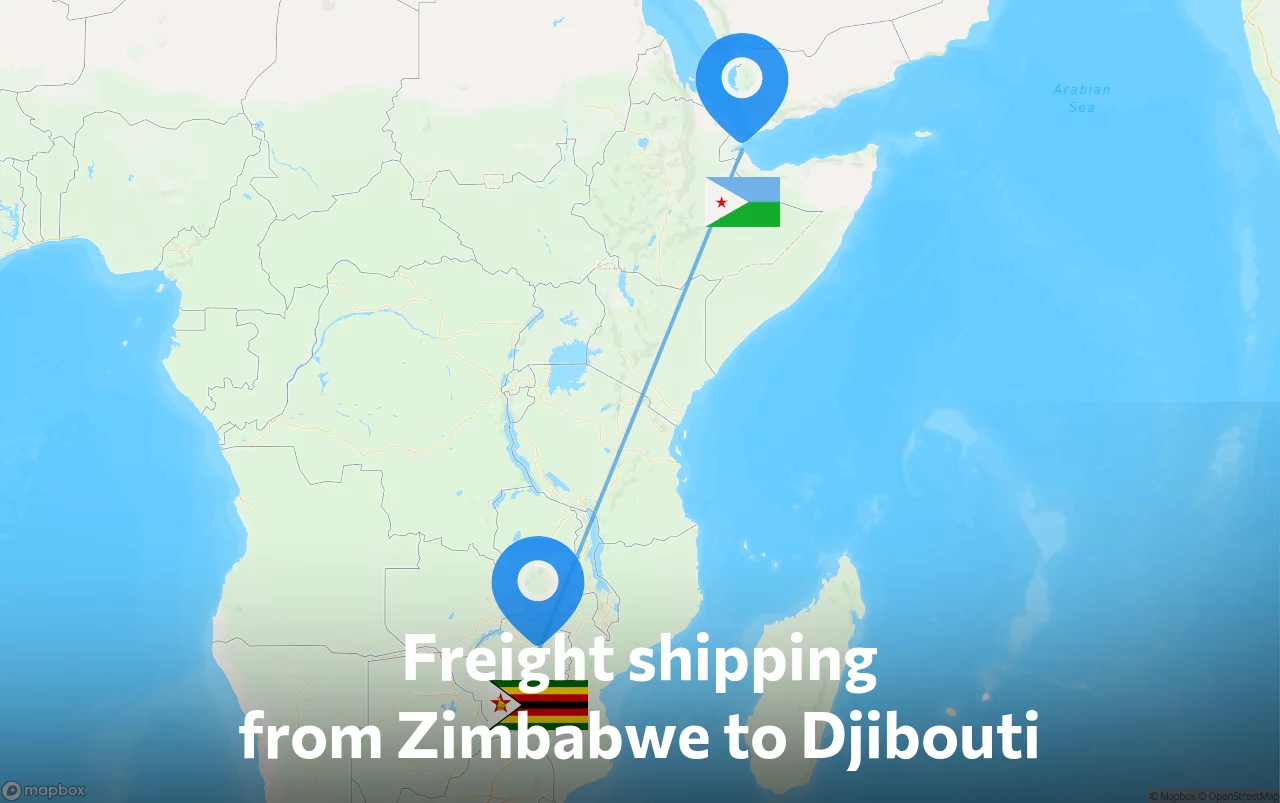 Shipping route from Zimbabwe to Djibouti