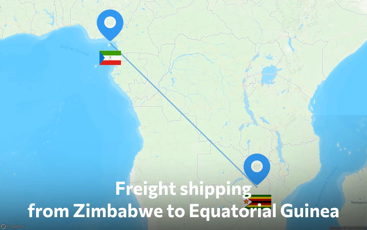 Shipping route from Zimbabwe to Equatorial Guinea