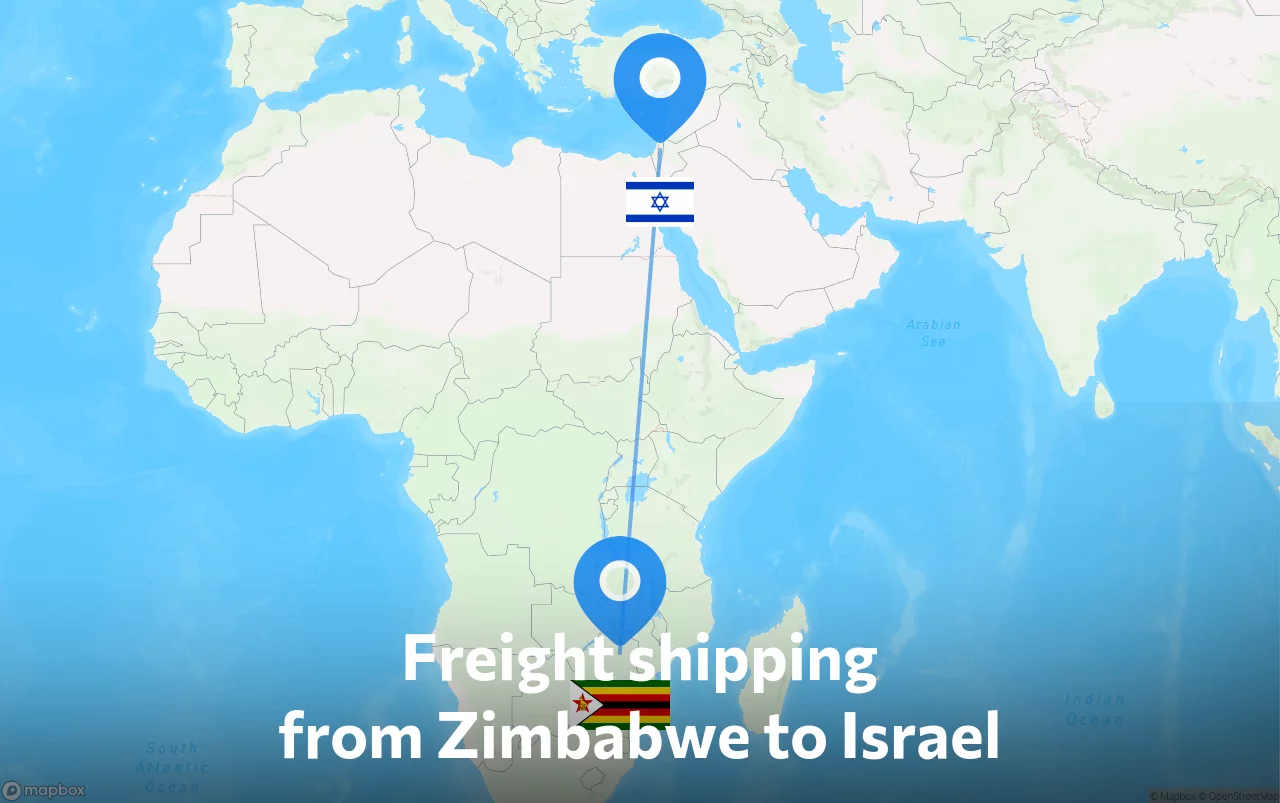 Shipping route from Zimbabwe to Israel
