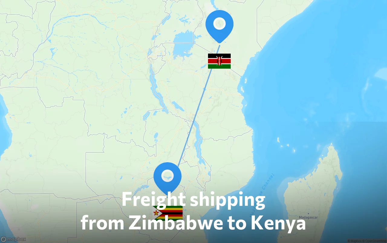 Shipping route from Zimbabwe to Kenya