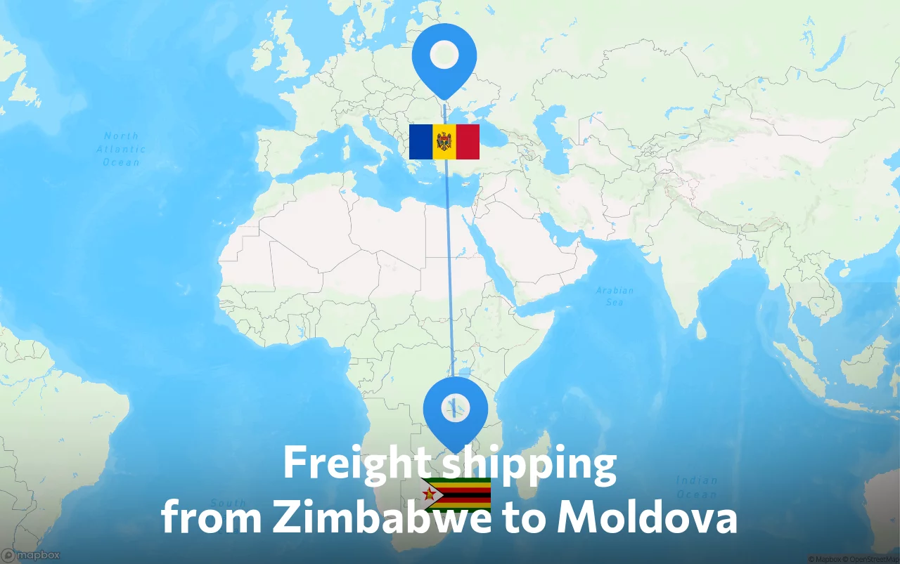 Shipping route from Zimbabwe to Moldova