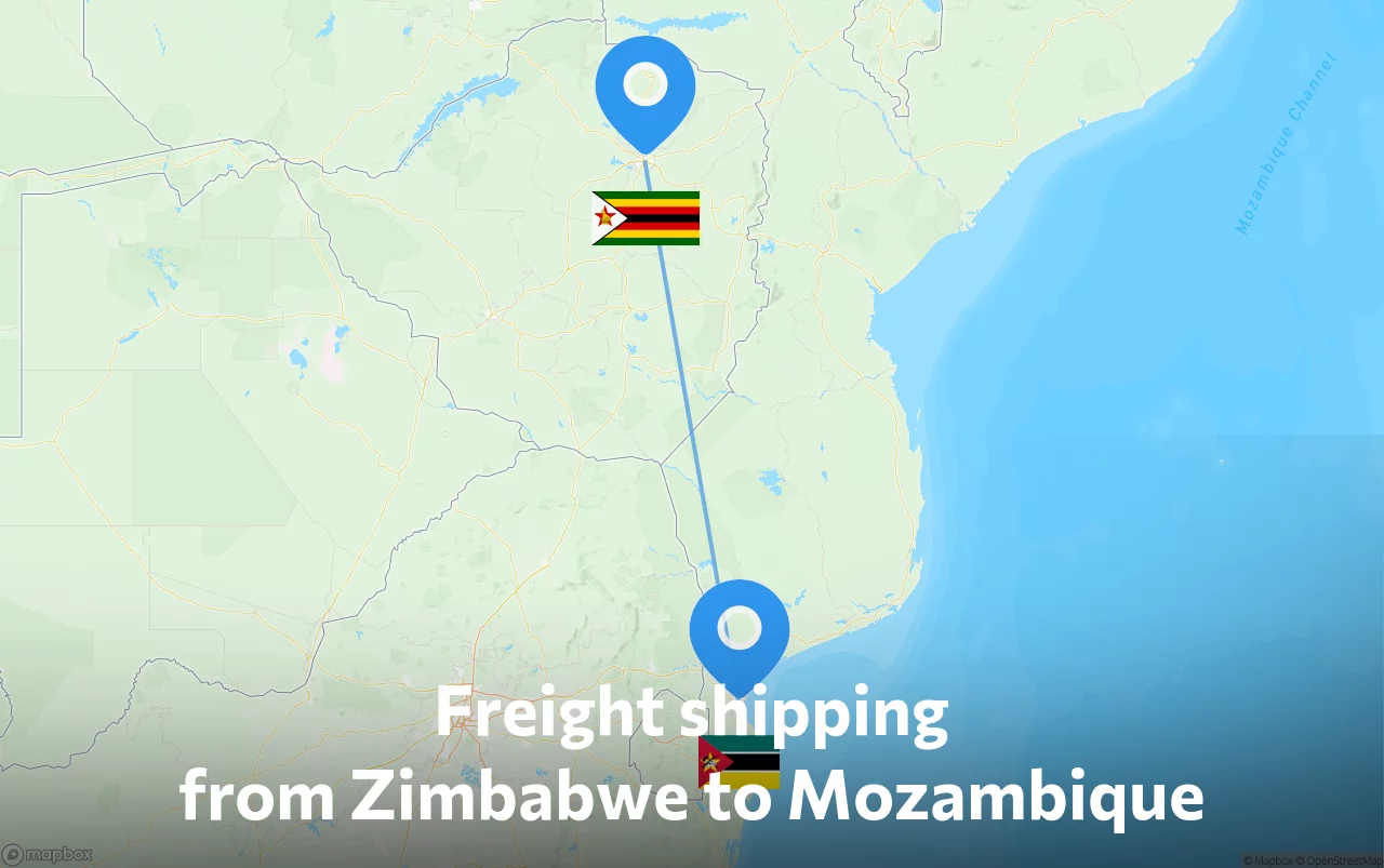 Shipping route from Zimbabwe to Mozambique
