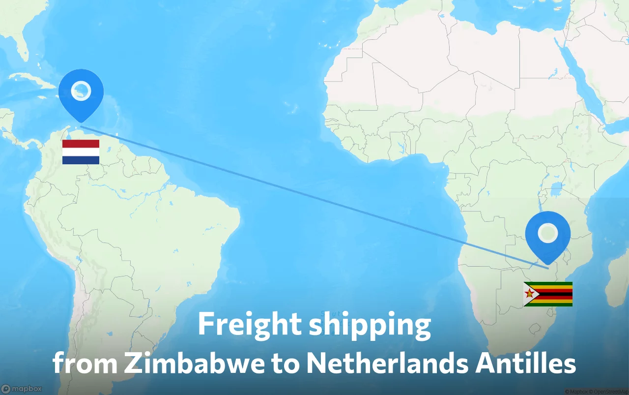 Shipping route from Zimbabwe to Netherlands Antilles