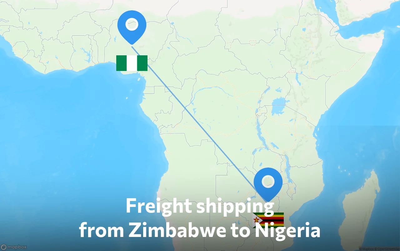 Shipping route from Zimbabwe to Nigeria