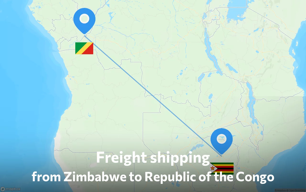 Shipping route from Zimbabwe to Republic of the Congo