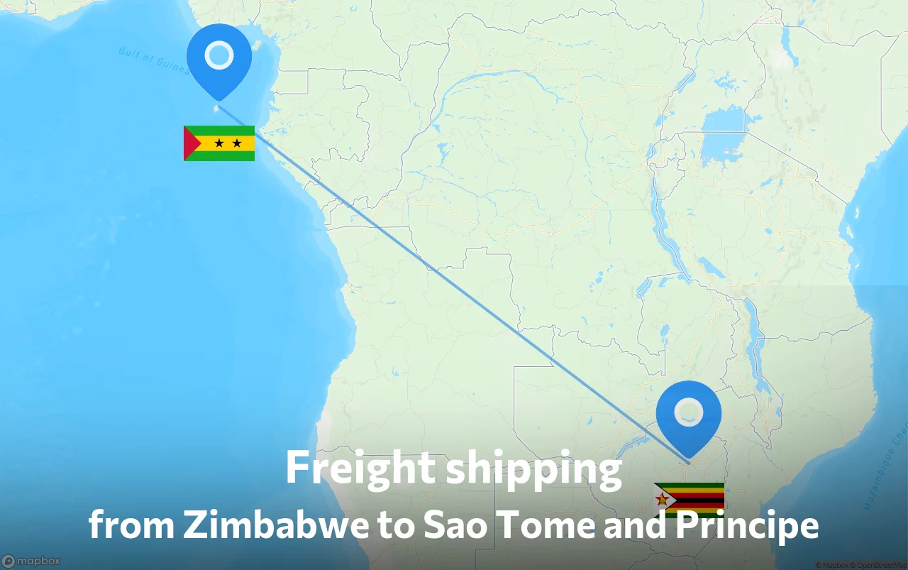 Shipping route from Zimbabwe to Sao Tome and Principe