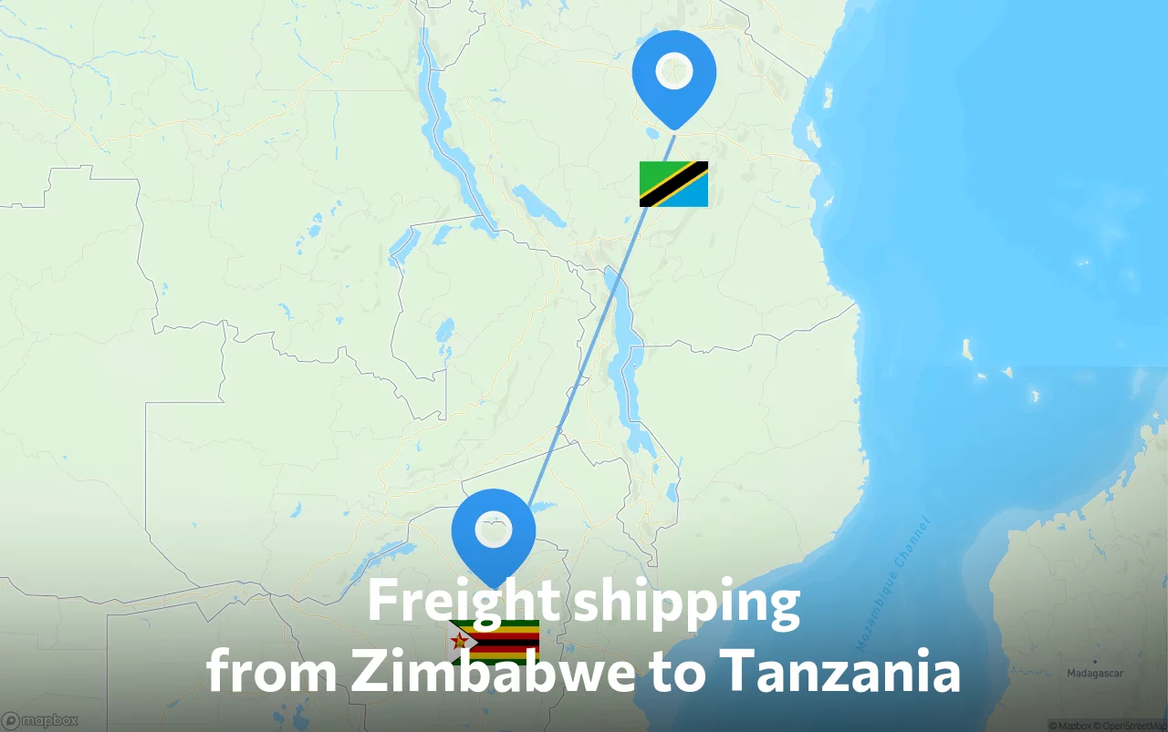Shipping route from Zimbabwe to Tanzania