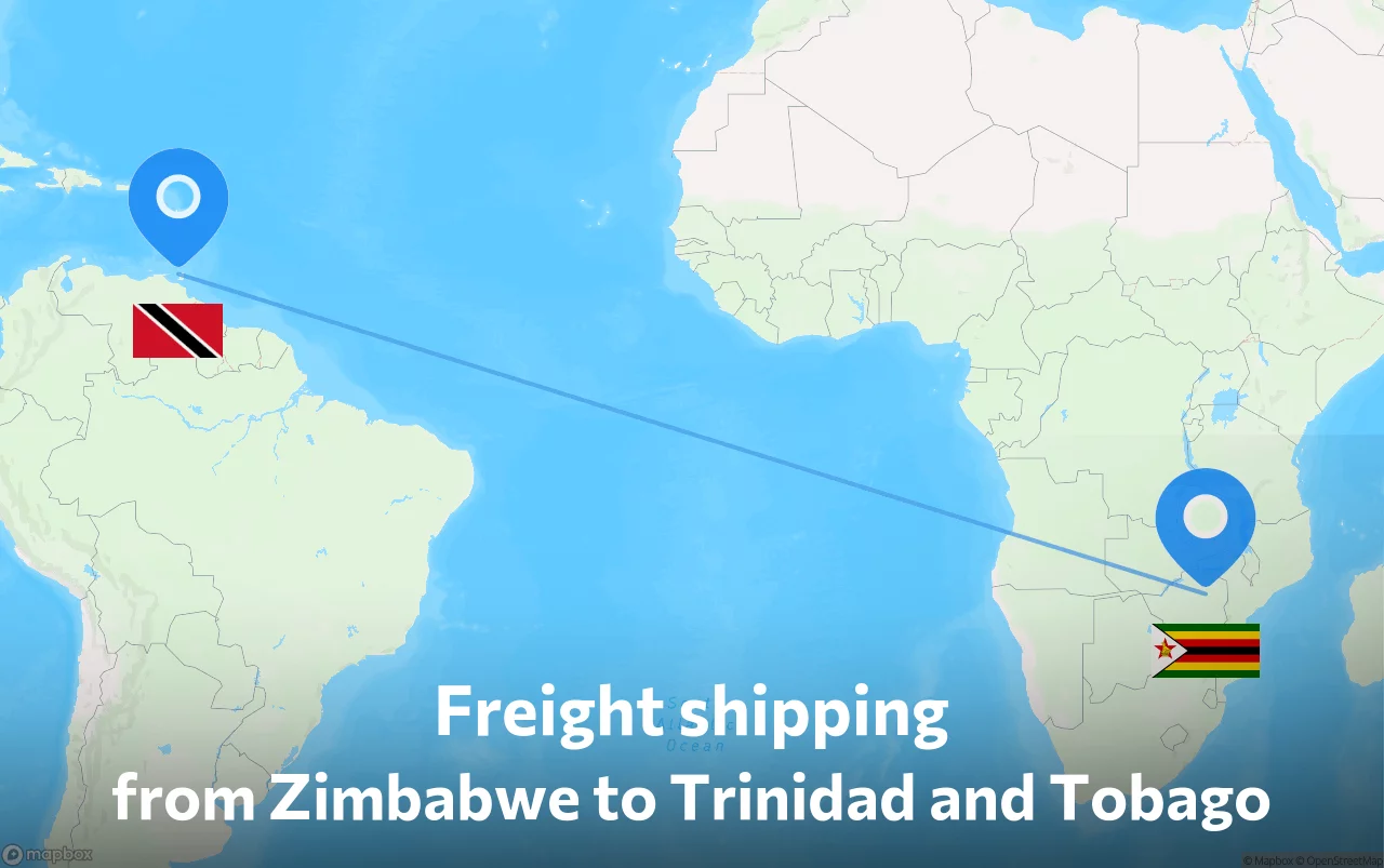 Shipping route from Zimbabwe to Trinidad and Tobago