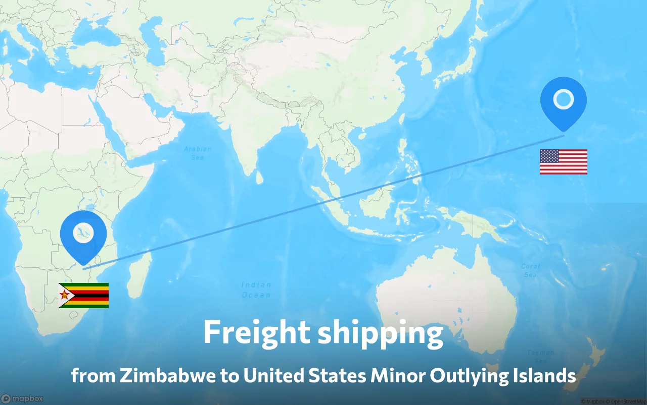 Shipping route from Zimbabwe to United States Minor Outlying Islands